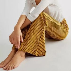 Free People Slim Pull-On Velvet Flare Pants